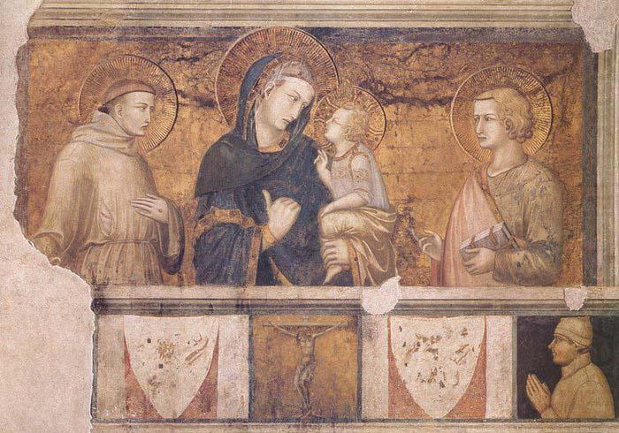 Madonna with St Francis and St John the Evangelist, Ambrogio Lorenzetti